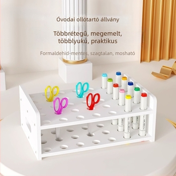 Többszintes asztali rendező kis tárgyakhoz, szemöldökcsipesz, olló, ecsetek, rúzs — nagy kapacitású irodai rendező és tolltartó.