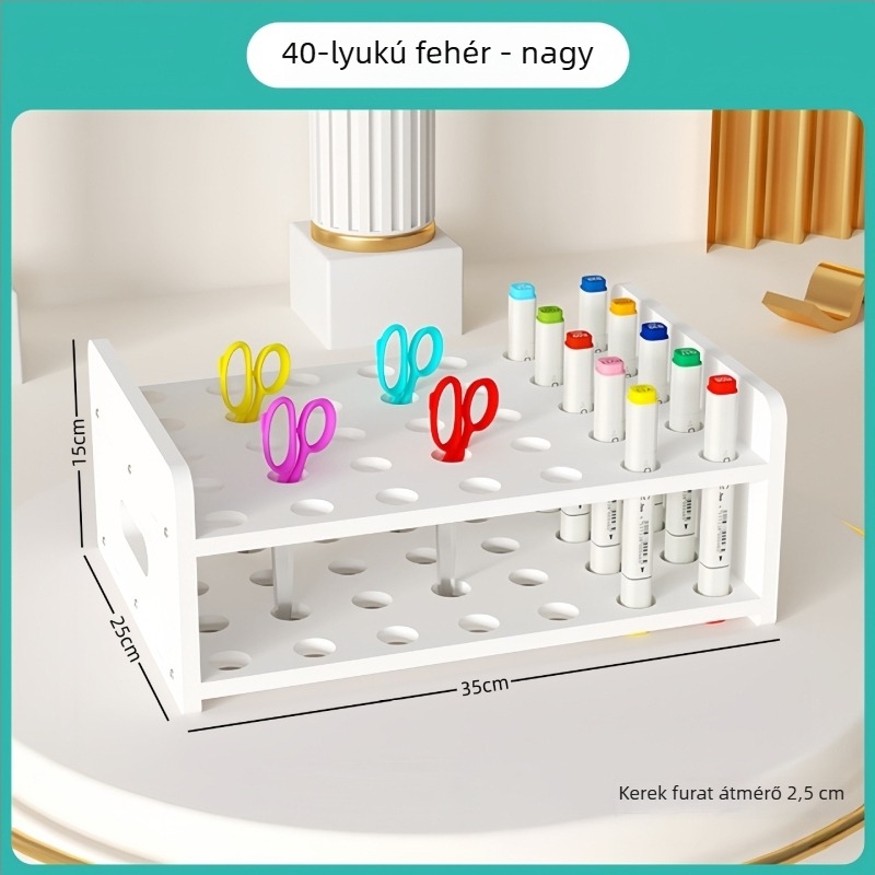 Többszintes asztali rendező kis tárgyakhoz, szemöldökcsipesz, olló, ecsetek, rúzs — nagy kapacitású irodai rendező és tolltartó.