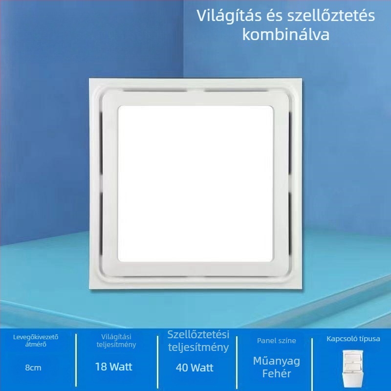 Beépített mennyezeti világítás és szellőztető ventilátor, 2 az 1-ben, csendes konyhai ventilátor