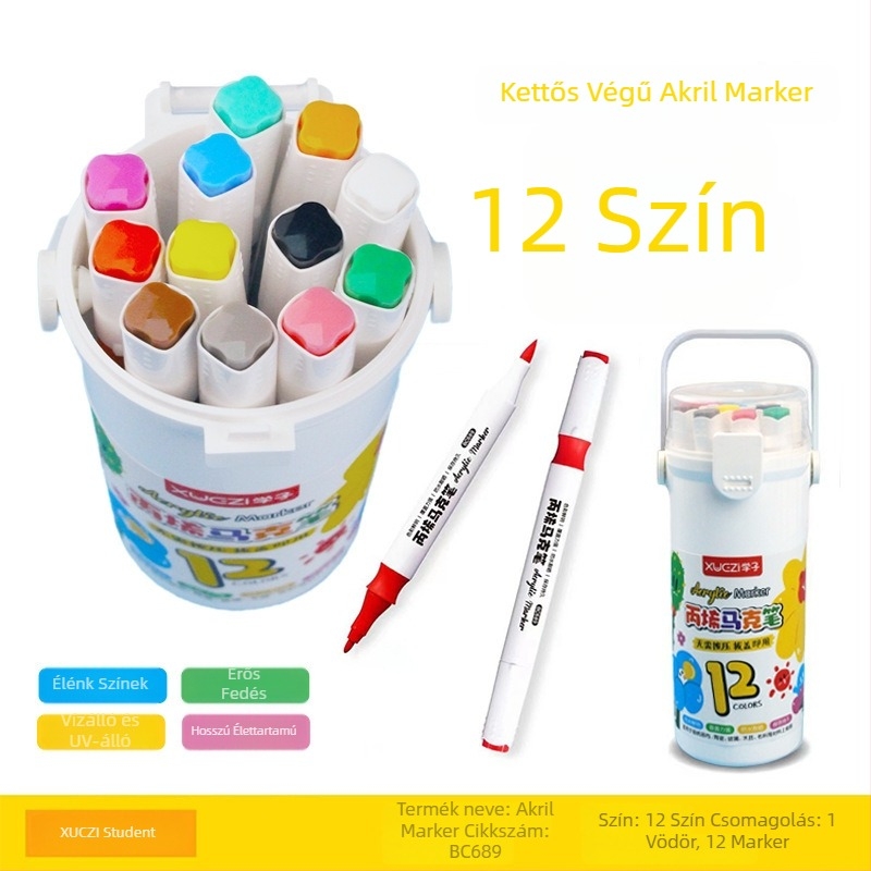 Gyerekeknek szóló akrilfilcek – opák, vízállóak, DIY akvarellhez és rajzoláshoz, színes