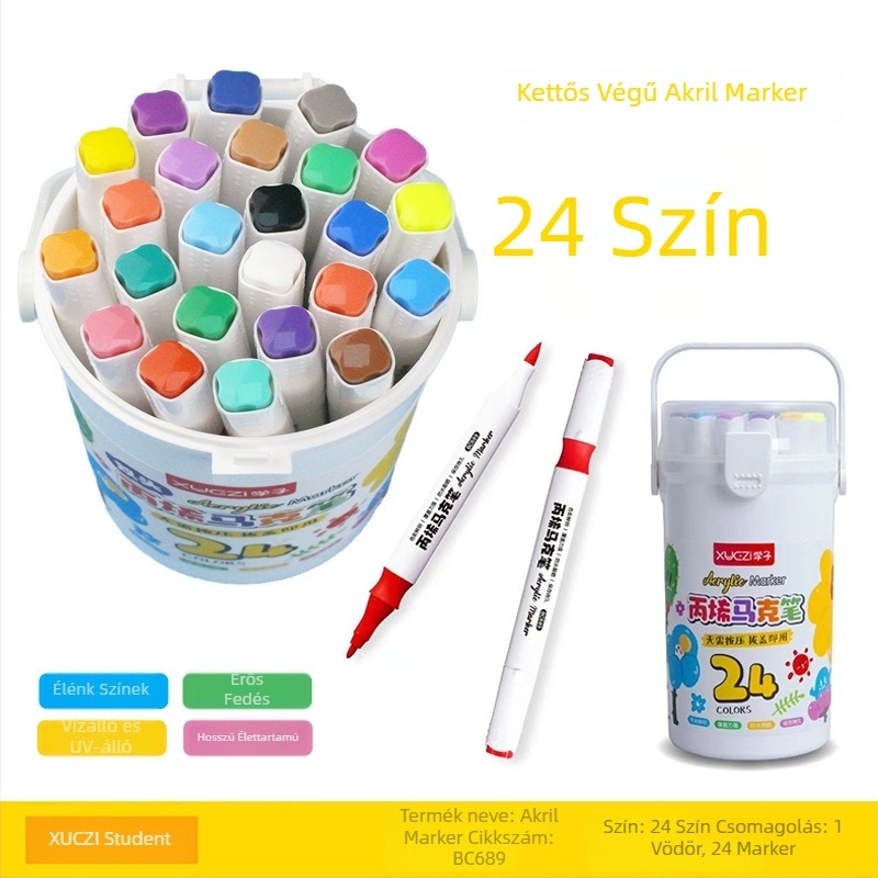 Gyerekeknek szóló akrilfilcek – opák, vízállóak, DIY akvarellhez és rajzoláshoz, színes