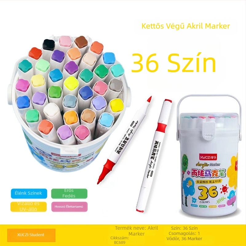 Gyerekeknek szóló akrilfilcek – opák, vízállóak, DIY akvarellhez és rajzoláshoz, színes