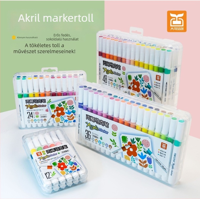 48 színű marker tollkészlet, puha heggyel, víz alapú markerek, képregényekhez és diákoknak, kiemelő tinta