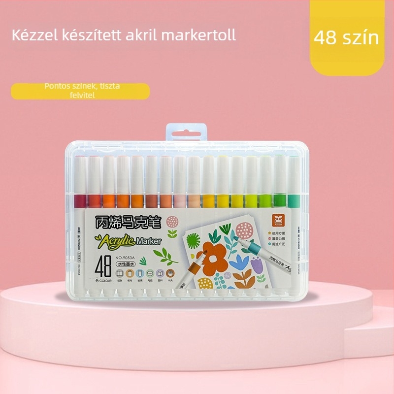 48 színű marker tollkészlet, puha heggyel, víz alapú markerek, képregényekhez és diákoknak, kiemelő tinta