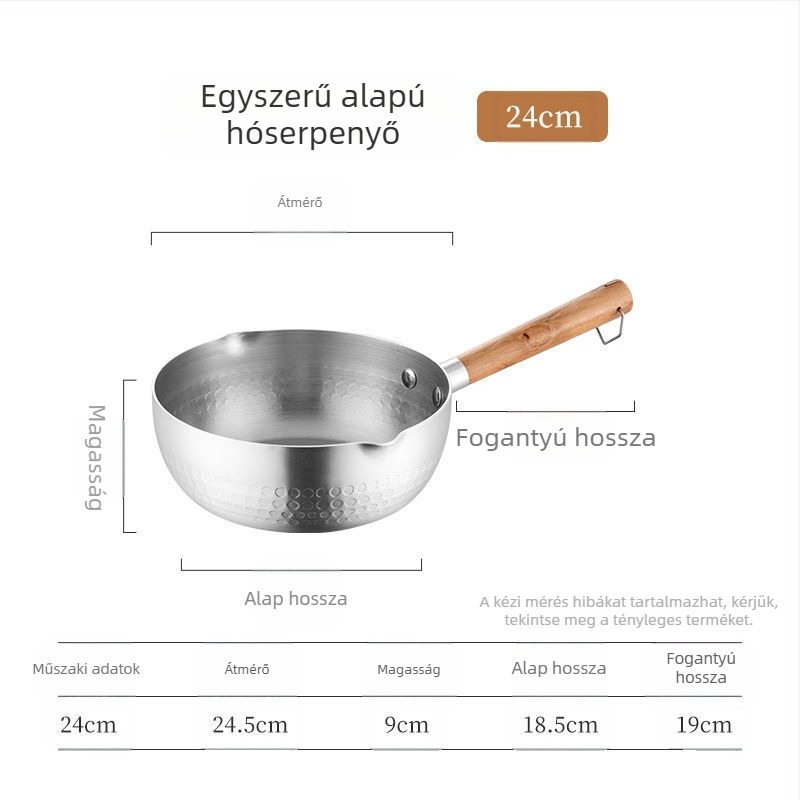 Japán stílusú alumínium edény fedővel tészta, leves és kása készítésére; indukciós tűzhely kompatibilis, vastag aljú, tartós