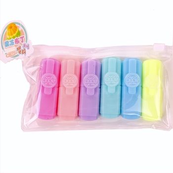 Zhenyu mini tabletta alakú fluoreszcens jelölő toll, 6 színű jelölő készlet