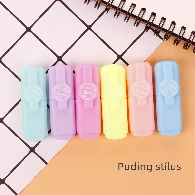 Zhenyu mini tabletta alakú fluoreszcens jelölő toll, 6 színű jelölő készlet