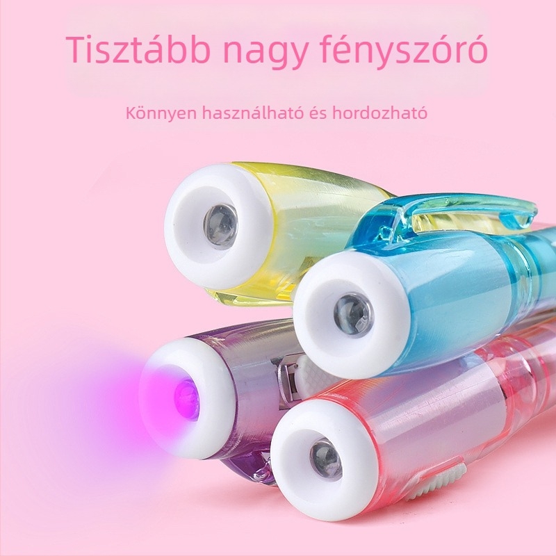 Fényes UV fluoreszcáló toll átlátszó testtel