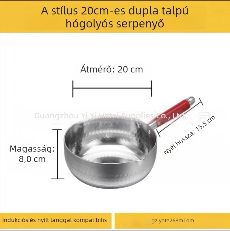 Vastagított alumínium lapos aljú fazék levesekhez, tésztákhoz, zabkásához, tejhez, csípős forró fazékhoz, ramenhez és instant tészta főzéséhez