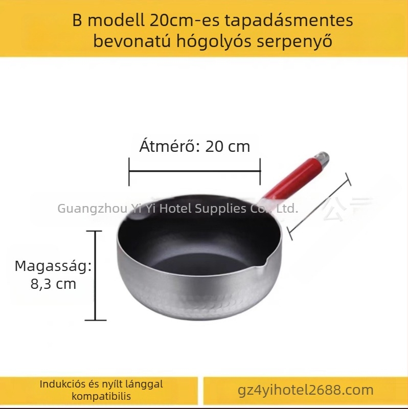 Vastagított alumínium lapos aljú fazék levesekhez, tésztákhoz, zabkásához, tejhez, csípős forró fazékhoz, ramenhez és instant tészta főzéséhez