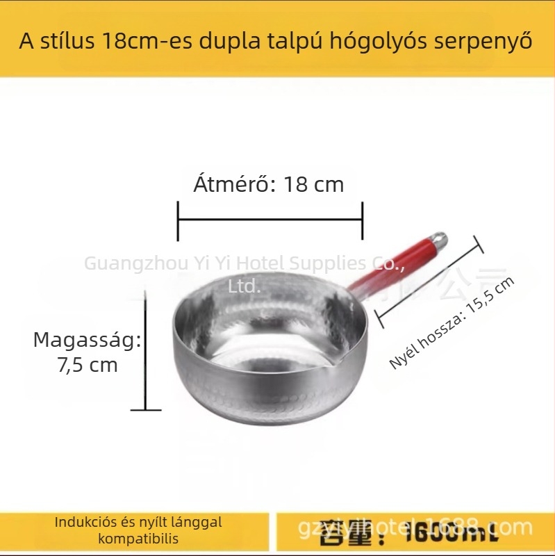 Vastagított alumínium lapos aljú fazék levesekhez, tésztákhoz, zabkásához, tejhez, csípős forró fazékhoz, ramenhez és instant tészta főzéséhez