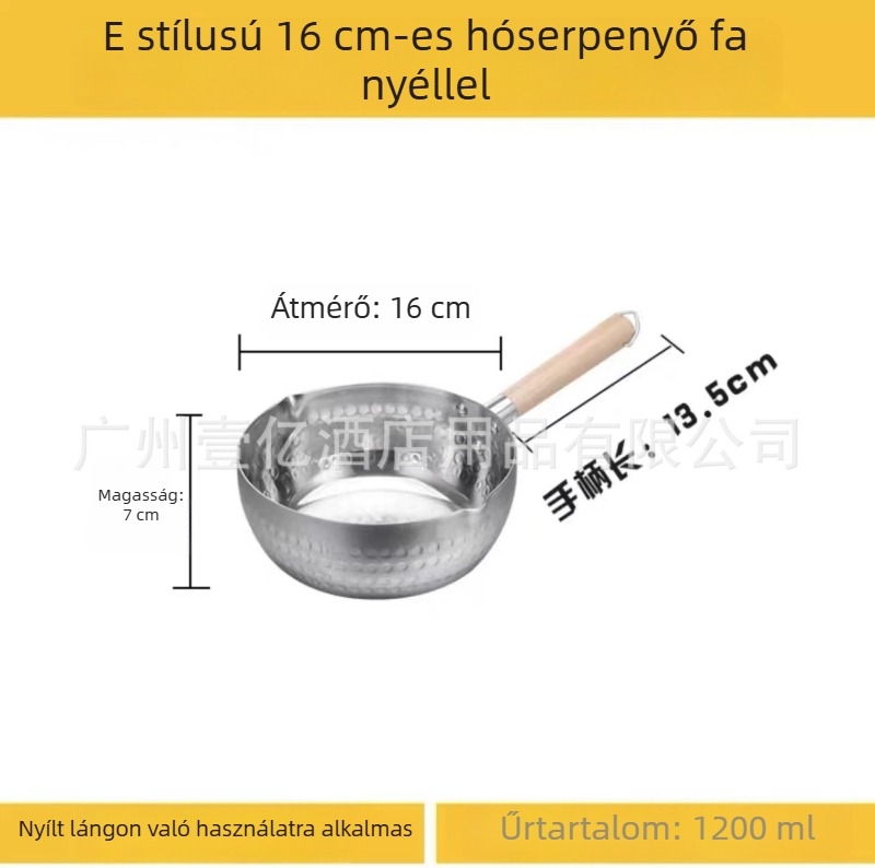 Vastagított alumínium lapos aljú fazék levesekhez, tésztákhoz, zabkásához, tejhez, csípős forró fazékhoz, ramenhez és instant tészta főzéséhez
