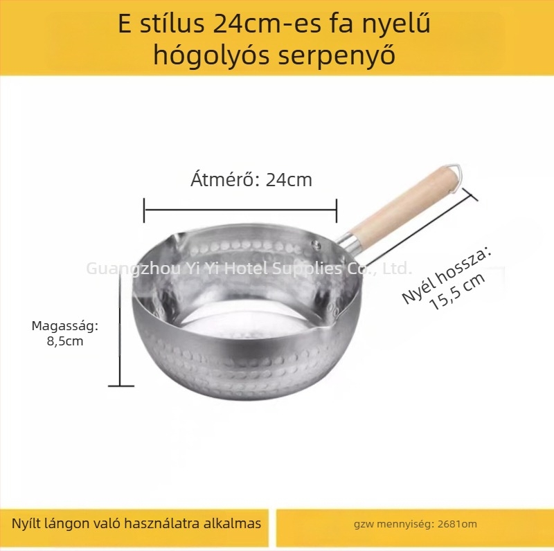 Vastagított alumínium lapos aljú fazék levesekhez, tésztákhoz, zabkásához, tejhez, csípős forró fazékhoz, ramenhez és instant tészta főzéséhez