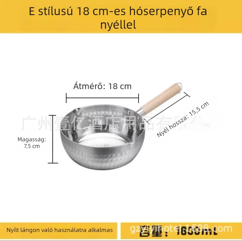 Vastagított alumínium lapos aljú fazék levesekhez, tésztákhoz, zabkásához, tejhez, csípős forró fazékhoz, ramenhez és instant tészta főzéséhez