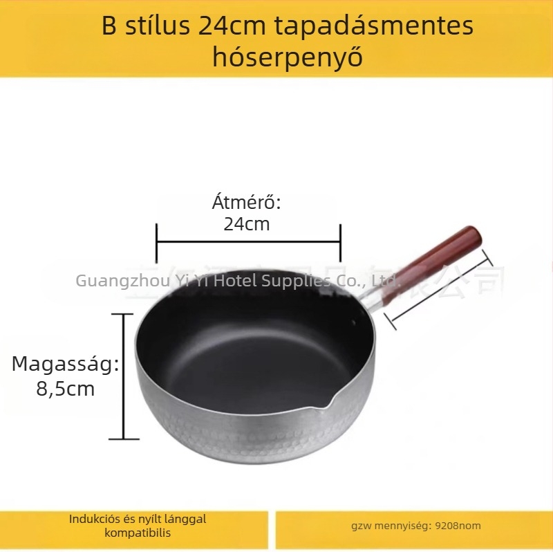 Vastagított alumínium lapos aljú fazék levesekhez, tésztákhoz, zabkásához, tejhez, csípős forró fazékhoz, ramenhez és instant tészta főzéséhez