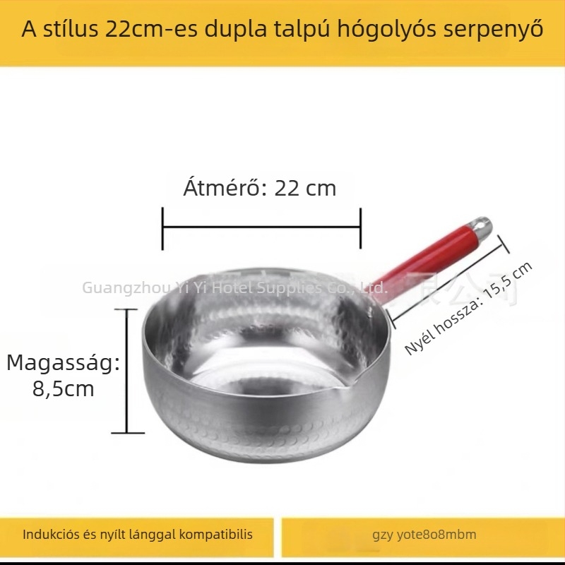 Vastagított alumínium lapos aljú fazék levesekhez, tésztákhoz, zabkásához, tejhez, csípős forró fazékhoz, ramenhez és instant tészta főzéséhez