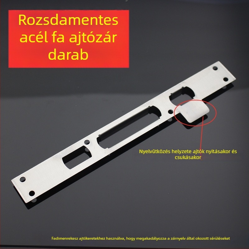 Rozsdamentes acél ajtózárhoz vezetőlemez és keretpozicionáló lemez, 24 mm