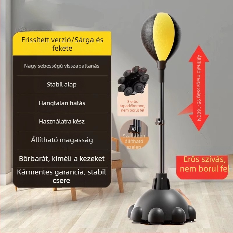 Függőleges boksz-edző készlet: reakciólabda, gyorslabda, homokzsák és célpont otthoni használatra, felnőtteknek