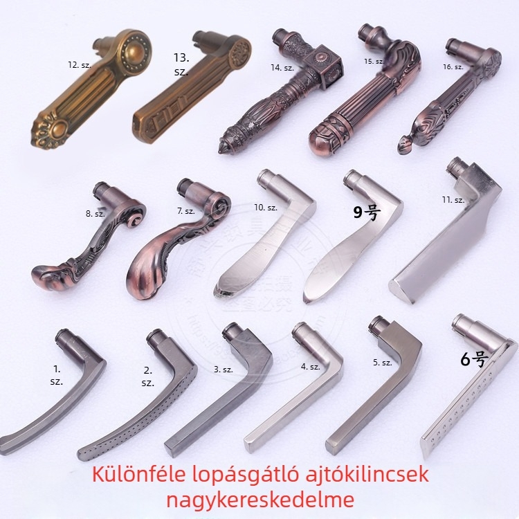 Alumínium ajtófogantyú, betörés elleni védelemmel és zárkészlettel