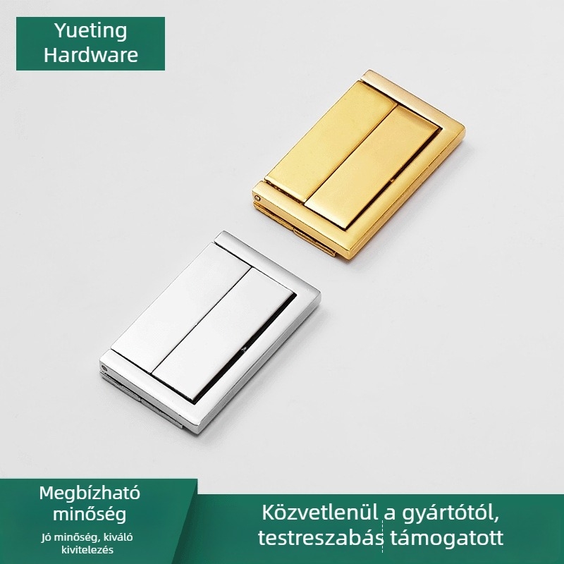 Kis négyszögletes zár, cinkötvözetből, fa dobozokhoz