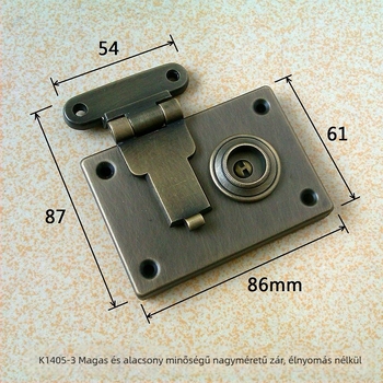K1405-3 Bőr dobozzár - magas és alacsony modell, doboz zár hardver fa és bőr dobozokhoz