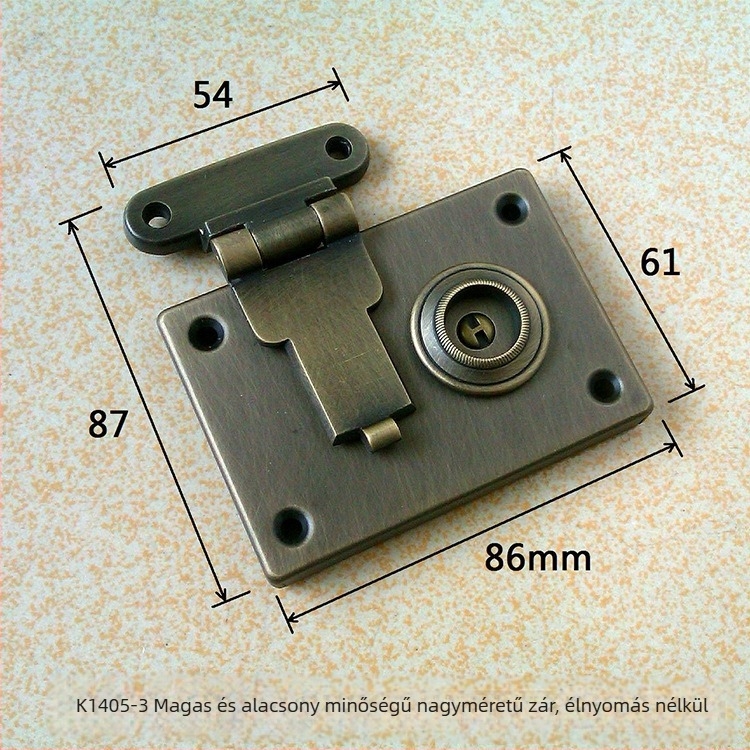 K1405-3 Bőr dobozzár - magas és alacsony modell, doboz zár hardver fa és bőr dobozokhoz