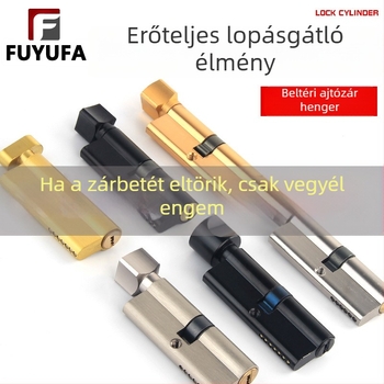Tiszta réz zárbetét belső fa ajtó hálószoba számára, 80 mm-es hosszabbítással, cserélhető