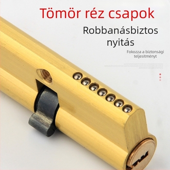 Tiszta réz zárbetét belső fa ajtó hálószoba számára, 80 mm-es hosszabbítással, cserélhető