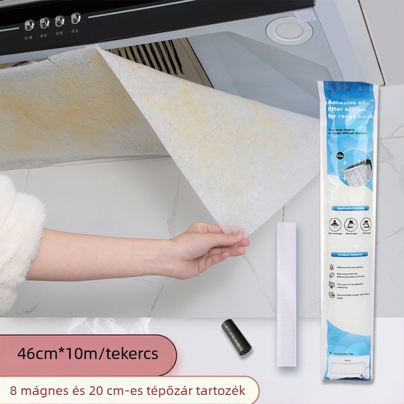 Olajfelszívó papír szűrőmembrán konyhai elszívóhoz, olajellenes matrica, szűrőháló, olajálló fedél