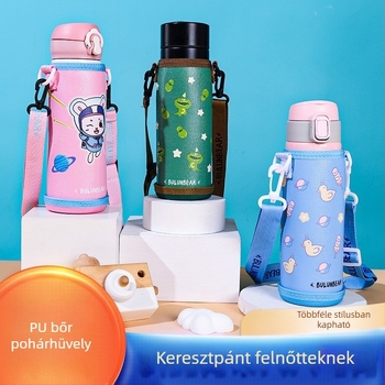 PU bőr pohárvédő tok keresztpánttal, ütésálló védelem, egyetemes diákoknak és felnőtteknek