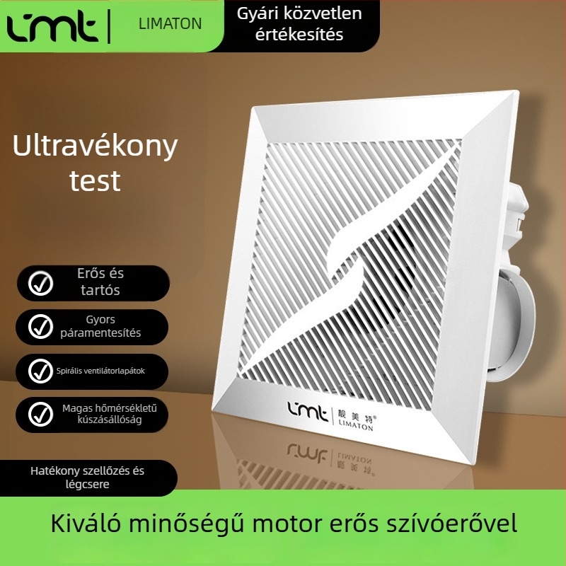 Beépített mennyezetre szerelt konyha–fürdőszobai szellőzőventilátor, ultra vékony, csendes, beépített kivitel