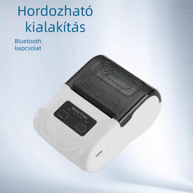 Hordozható Bluetooth hőnyomtató mobil eszközökhöz, 58 mm-es nyugta- és címkenyomtató