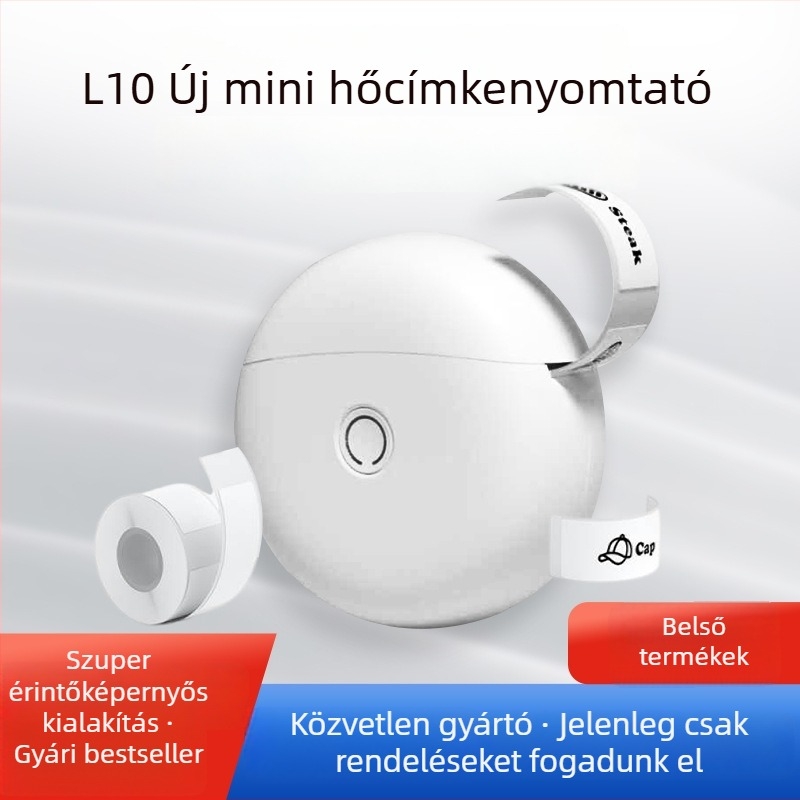 L10 mini Bluetooth-os címkenyomtató otthoni használatra – hordozható kézi címkenyomtató