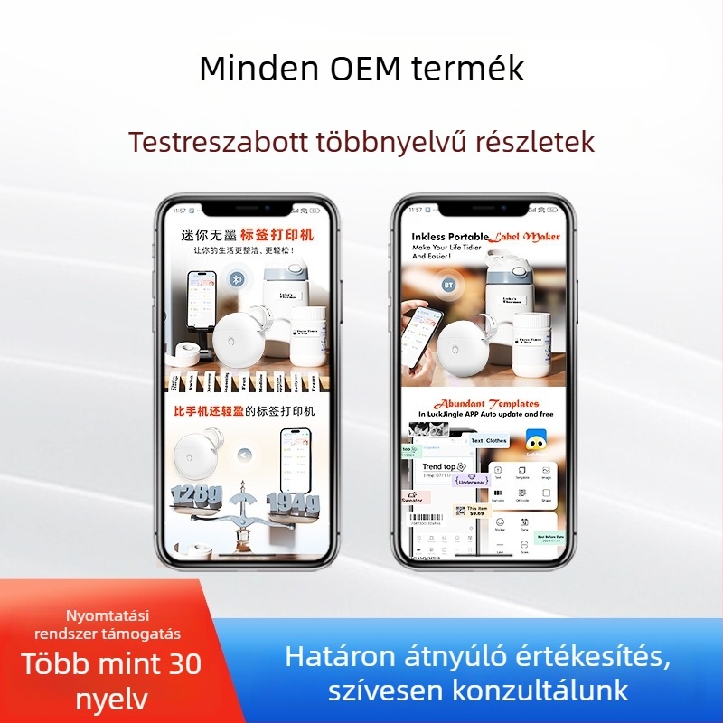 L10 mini Bluetooth-os címkenyomtató otthoni használatra – hordozható kézi címkenyomtató