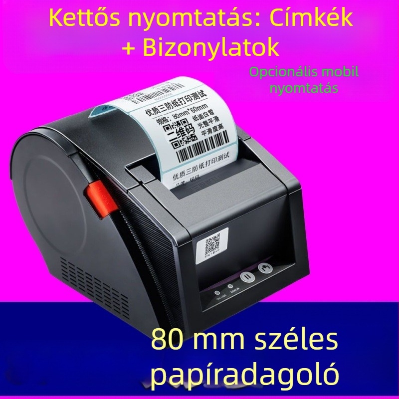 Jiabo GP3120TUC Terminus önragasztó vonalkód címkenyomtató ruhacímkékhez és árucímkékhez, pohár címkékhez