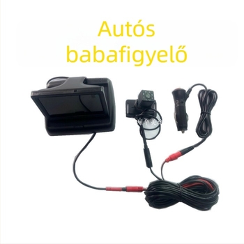Autóba szerelhető babamonitor pánttal, HD LCD kijelző 4,3–5 hüvelyk