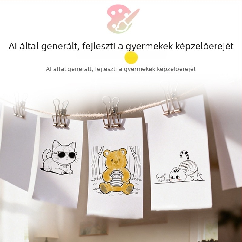 AI‑vezérelt gyerekeknek szánt nyomtató hangalapú interakcióval, 2,4 colos HD kijelzővel és termikus címke nyomtatással hibákhoz