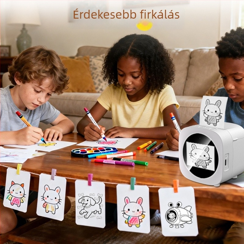 AI‑vezérelt gyerekeknek szánt nyomtató hangalapú interakcióval, 2,4 colos HD kijelzővel és termikus címke nyomtatással hibákhoz