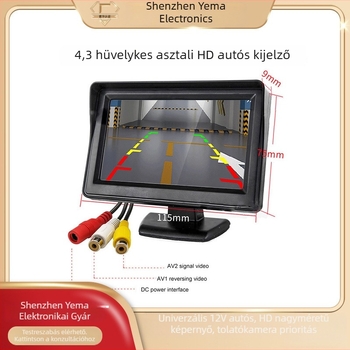 4,3 hüvelykes asztali autós LCD-kijelző HD digitális tolató kép