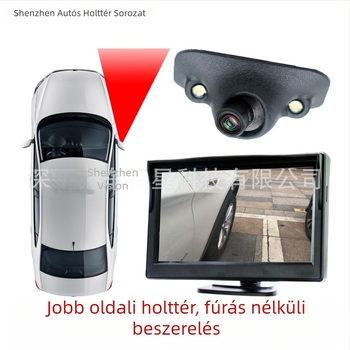 12V HD jobb oldali holttérfigyelő rendszer kamerákból álló készlettel és 4,3 hüvelykes kijelzővel