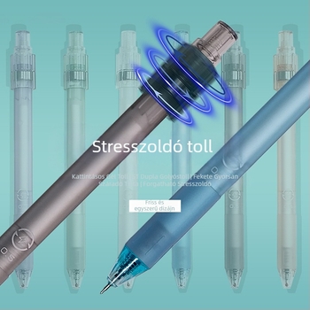 Heshuo HS-163 forgó toll, 0,5 mm heggyel, műanyag test, nem törölhető, ecsetes vég