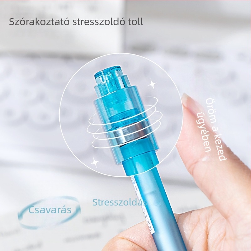 Heshuo HS-163 forgó toll, 0,5 mm heggyel, műanyag test, nem törölhető, ecsetes vég