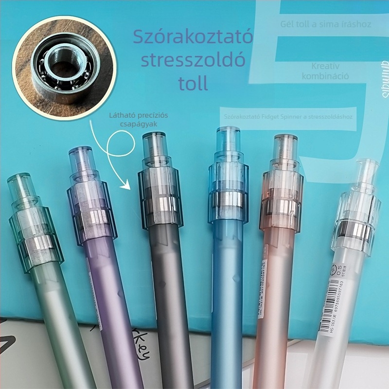 Heshuo HS-163 forgó toll, 0,5 mm heggyel, műanyag test, nem törölhető, ecsetes vég