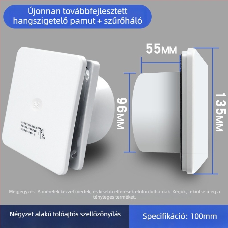Beltéri ABS négyszögletes légkimenet állítható áramlással, szellőzés, kipufogás és beömlés 75110