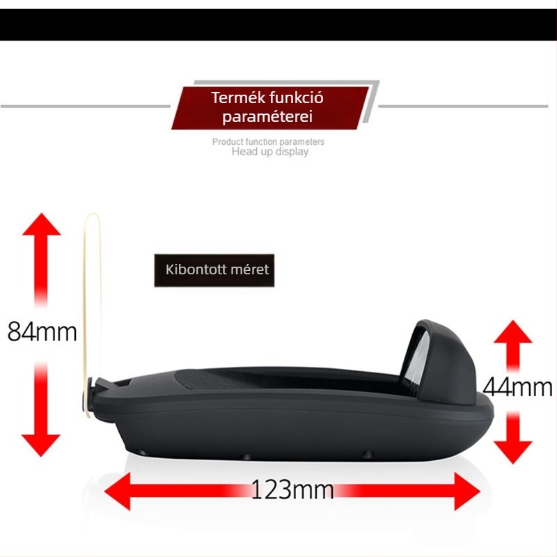HUD fej feletti kijelző autóhoz, univerzális OBD kompatibilitás, sebességprojekció, HD LED autómonitor, modell C600s, képernyőméret 123x84 mm, felbontás 1440x900