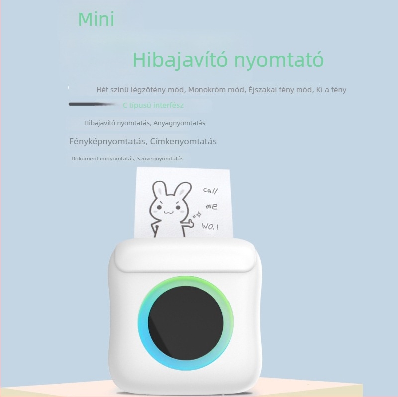 Hordozható Bluetoothos termikus nyomtató címkékhez és vonalkódokhoz, tintamentes, zsebméretű mini nyomtató diákok számára