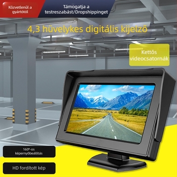 4,3 colos autós LCD-kijelző két AV bemenettel és hátsó nézet kijelzővel