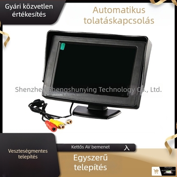 4,3 colos autós LCD-kijelző két AV bemenettel és hátsó nézet kijelzővel
