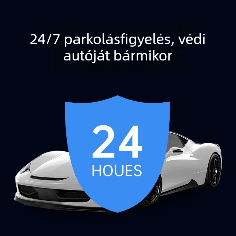 Háromlencsés autós dash cam, 170°-os látószög, éjszakai látás, belső és külső parkolásfigyelés, Wi-Fi, 1080p