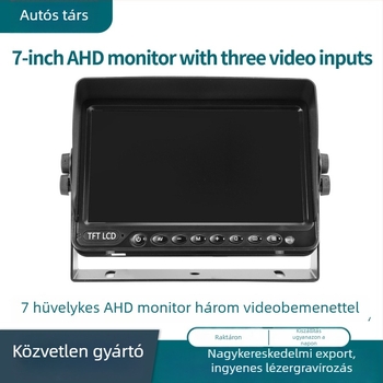 7/9/10,1 hüvelykes AHD nagyfelbontású autó LCD monitor 3 bemenettel és kettős használatú asztali állvánnyal a telepítéshez